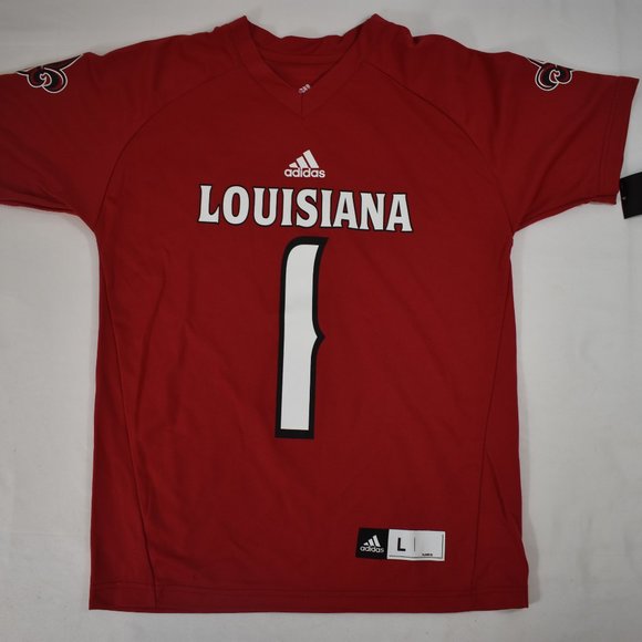 adidas Youth Boys Louisiana Lafayette Ragin' Cajuns Football Jersey New Large - Picture 1 of 5